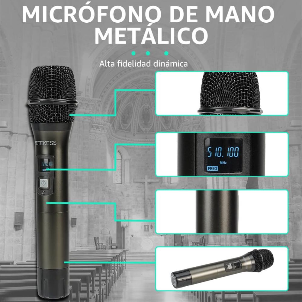 Micrófono Inalámbrico Multimedia Retekess TC103 para Iglesias y Conferencias