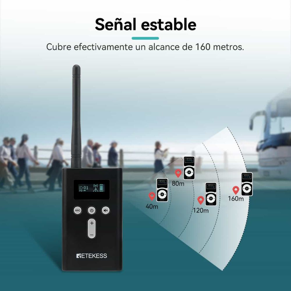 Retekess T130P T131P Sistemas de Audio para Visitas Guiadas T130 T130S Versión Mejorada