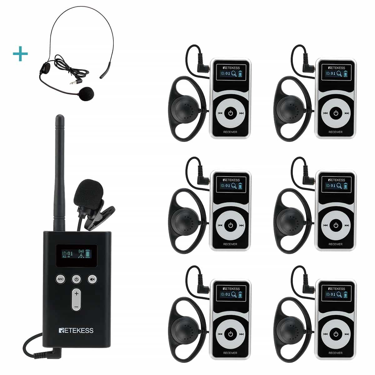 Retekess T130P T131P Sistemas de Audio para Visitas Guiadas T130 T130S Versión Mejorada