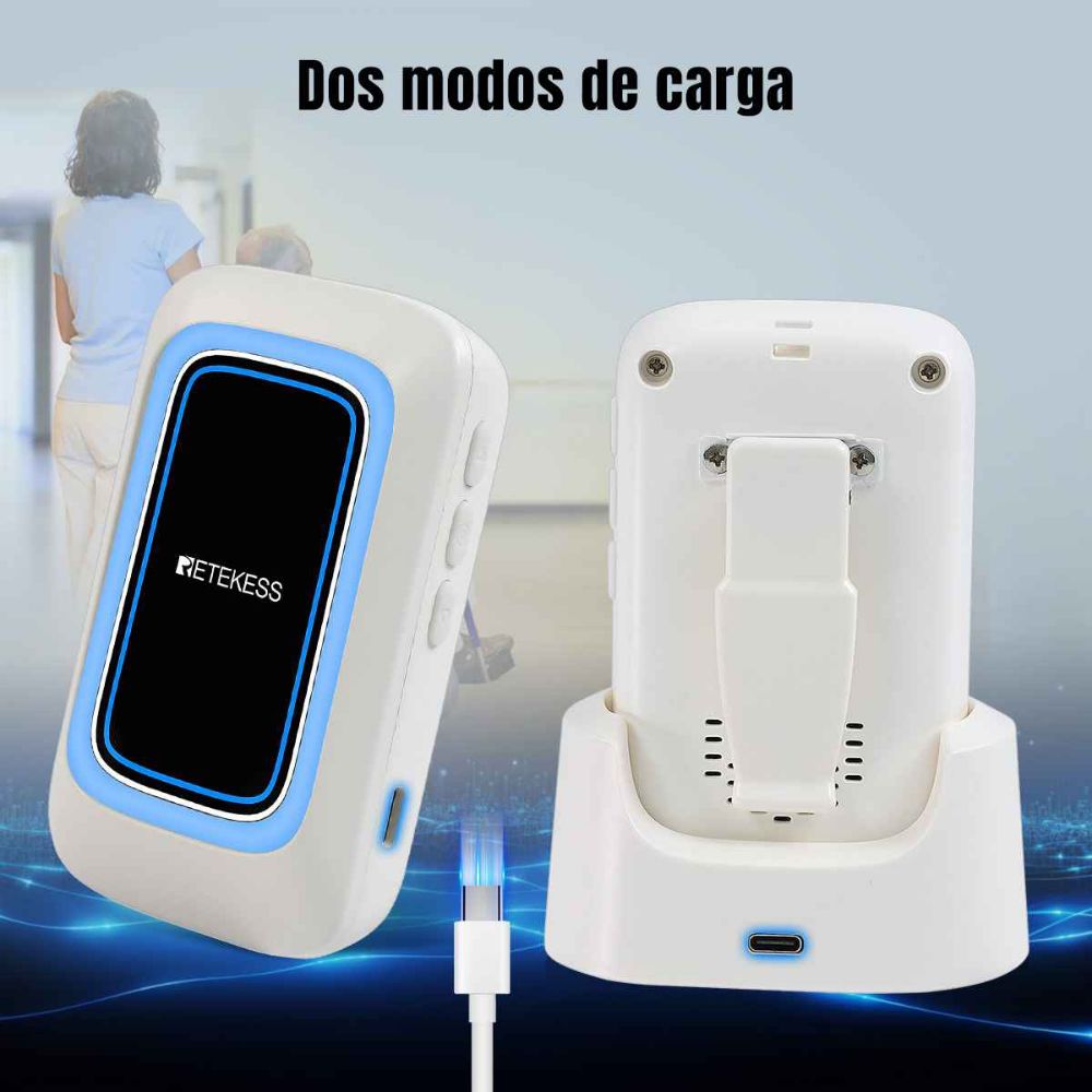 Retekess TH109 Buscapersonas para Cuidadores y Botón de Pánico TH009 para Personas Mayores, Ancianos, Pacientes y Discapacitados