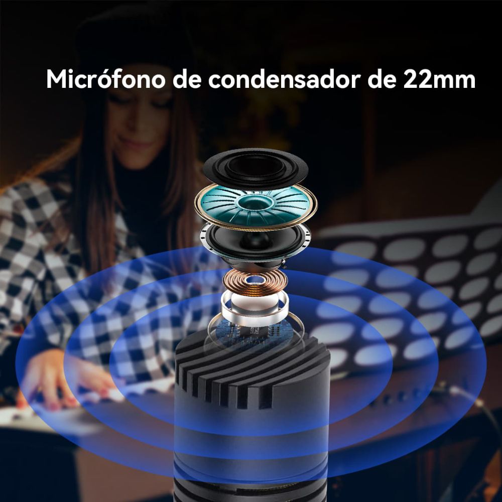 Micrófono de Condensador Universal para Instrumentos de Estudio Profesional Retekess TG102