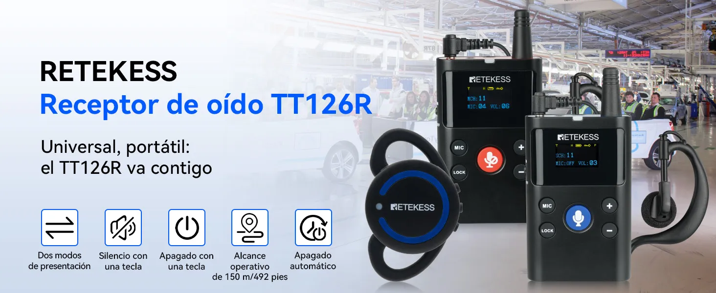 Retekess TT126 TT126R sistema de guía turístico bidireccional