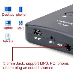 Función AUX del sistema de audio del guía turístico